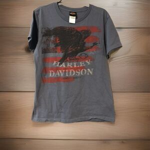 Wild West Harley-Davidson Lubbock Texas M T-Shirt Blue Biker Stagecoach Eagle